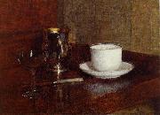 Henri Fantin-Latour Glass, Silver Goblet and Cup of Champagne Spain oil painting artist